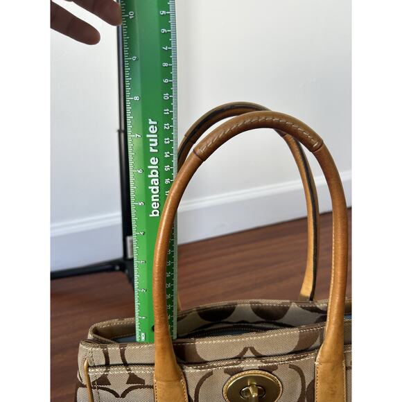 Y2K COACH Medium Madeline Satchel 12463 Shoulder Handbag Shoulder Brown Monogram - Picture 6 of 16